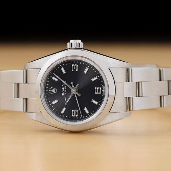 SALE MINT LADIES ROLEX BLACK DIAL 24MM main image 5